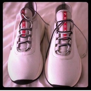 Prada mesh sneaker with chunky sole